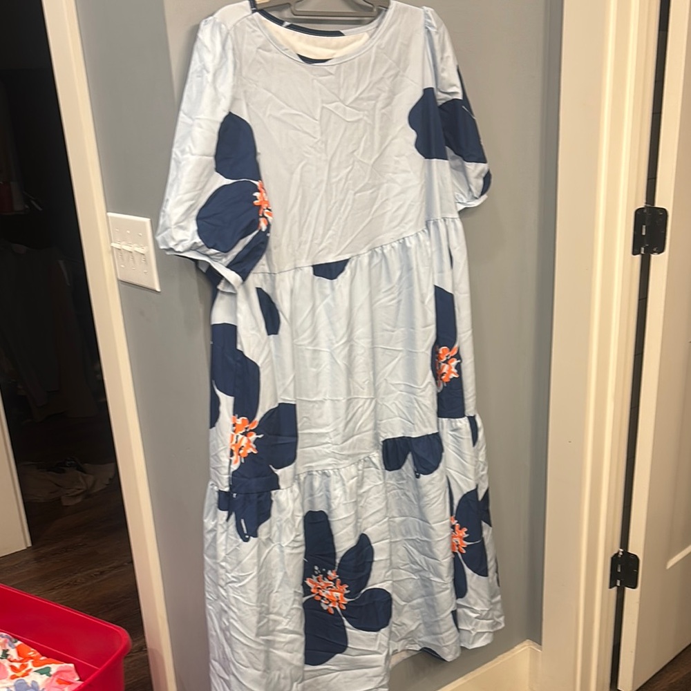 Blue Floral Maxi Dress